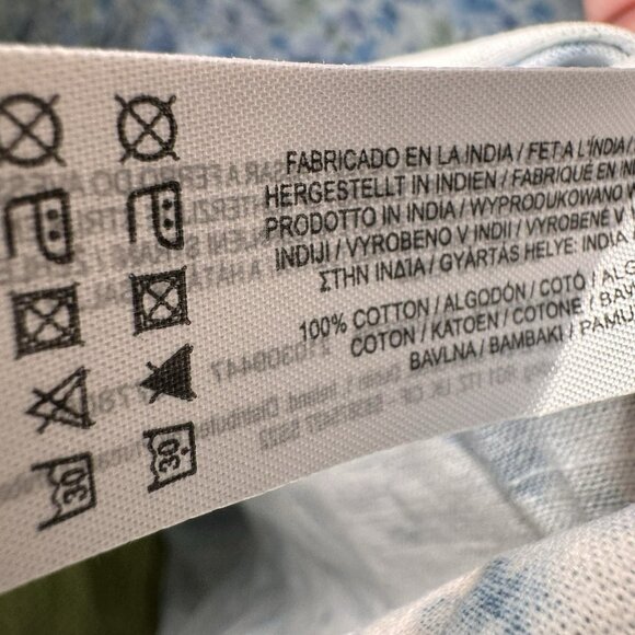 Floral Midi Dress Puff Sleeve Size 8 White Blue Green Primark NWT - Picture 6 of 7